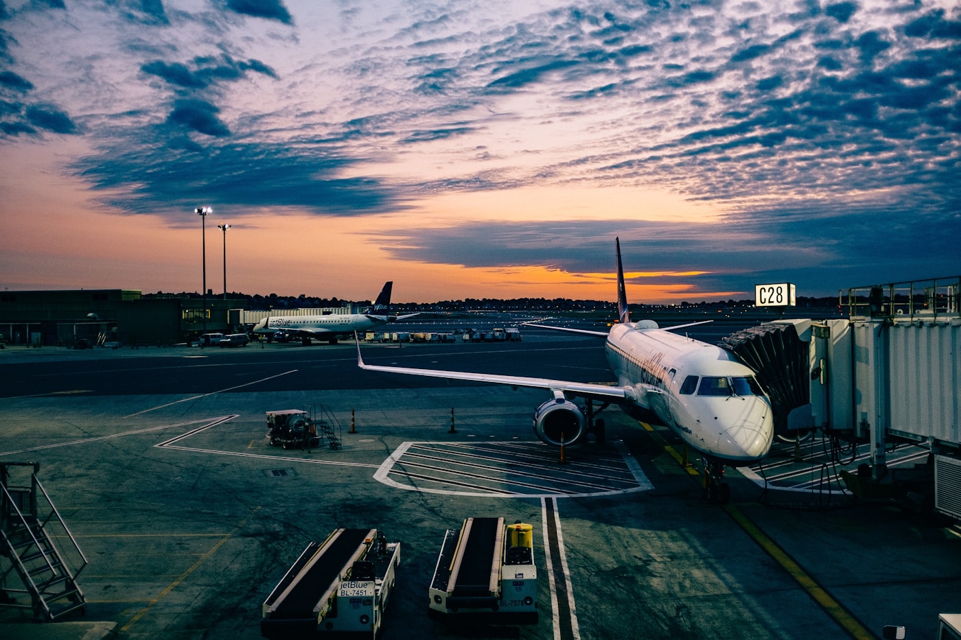 Aircraft on the runway ready for departure