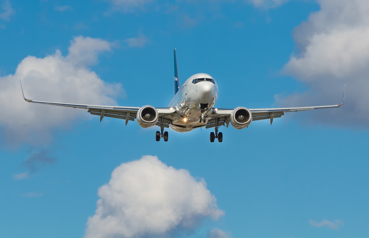 Commercial aircraft in flight used for training context